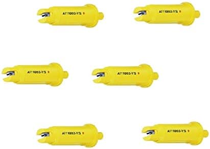 Pack of 6 - TeeJet Air Induction Flat Spray Tips Yellow 110° Polymer Visiflo AI11002-VS