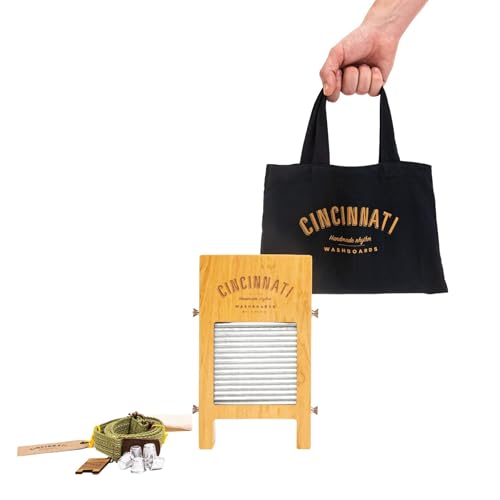 Cincinnati Washboards POCKET Washboard - Portable Percussion Instrument with Resonator Box