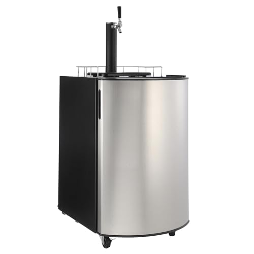 Stainless Steel Single Tap Draft Beer Dispenser with Shelves and Drip Tray
