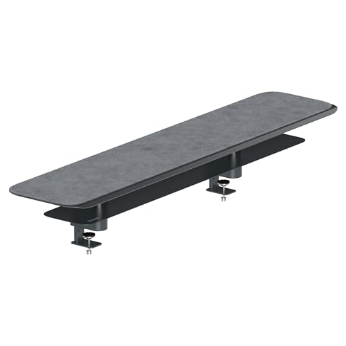 Image of Branch Monitor Stand | Elegant, Durable Powder-Coated Steel Stand with Soft Felt Liner, Small Monitor Riser Second Tier Storage, Charcoal