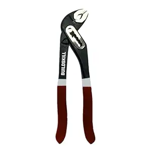 Buildskill 10 inches Ergonomic Water Pump Plier Tool with Adjustable Tilted Head, High-Torque Grip, Insulated Double-Dip Handle - Anti-Rust, Strong & Durable Tools for Pipes & Nuts (Pack of 1)