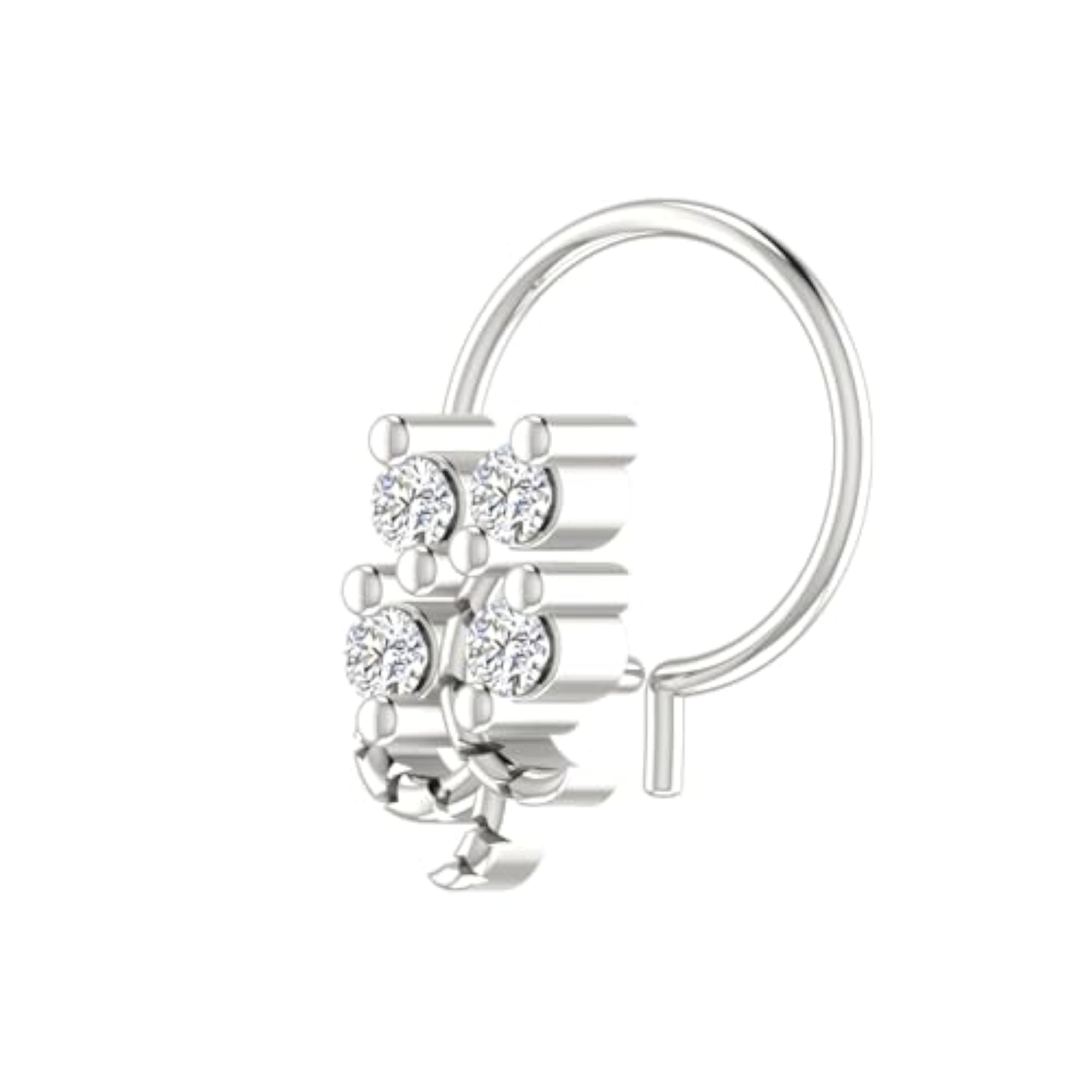 Women's 14Kt White Gold Stud Nosering, Timeless