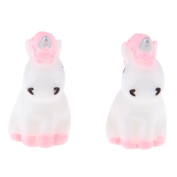 Bnf® 2x2Pcs Mini Resin Cute Unicorn Statues Miniature Fairy Garden Ornaments Pink Home & Garden | Yard Garden & Outdoor Living | Garden D?©cor | Statues & Lawn Ornaments-image-10