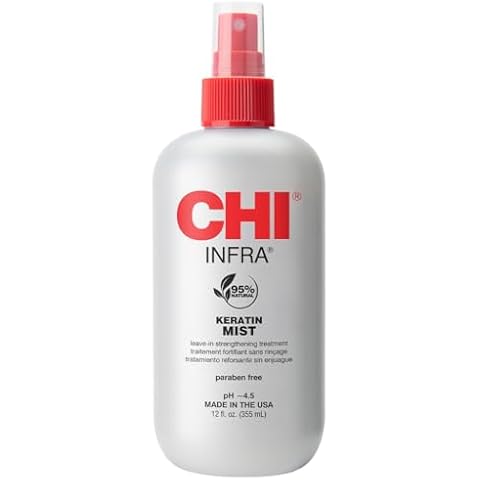 CHI Keratin Mist, Strengthening Hair Spray For Restoring Softness & Protecting Against Heat Damage, Paraben-free, 12 Oz Cover