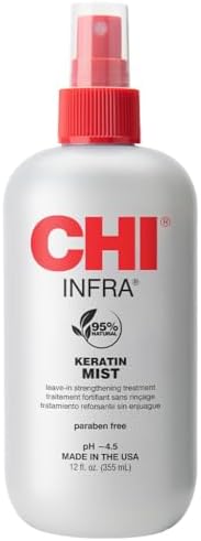 CHI Keratin Mist, Strengthening Hair Spray For Restoring Softness & Protecting Against Heat Damage, Paraben-free, 12 Oz