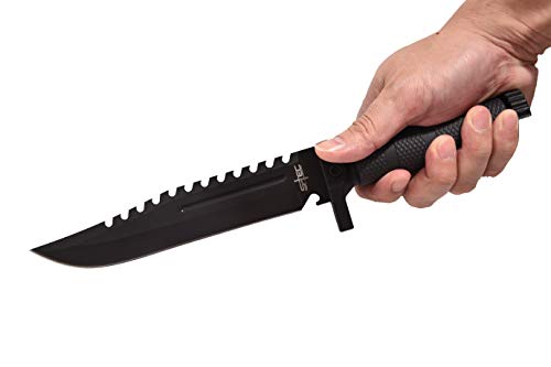 S-Tec 12.75 Inch Tactical Survival Rambo Hunting Fixed Blade For Practical Use Durable Knife Army Bowie W Sheath  thumb #2