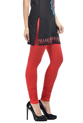 Image of Frenchtrendz Women's Cotton Spandex Stretchable Mid Rise Slim Fit Churidar Leggings Pull On