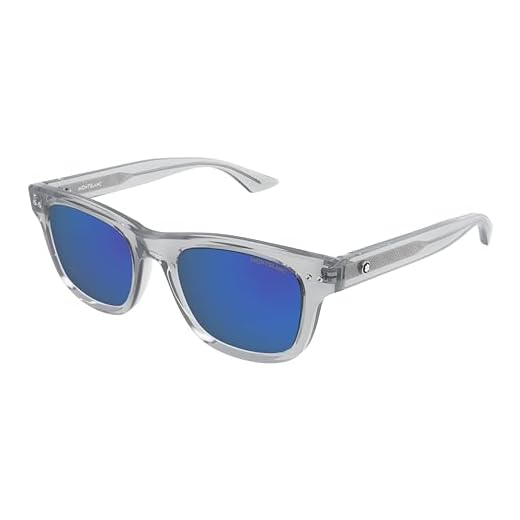 Montblanc MB0254S-004 53 Sunglass Man Recycled Ace Gafas de Sol, Sport, Multicolor (Multicolor), Talla única