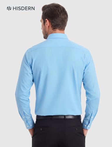 Image of HISDERN Mens Dress Shirt with Tie Pocket Square Set Classic Button Down Shirt Matching Tie Long Sleeve Shirts