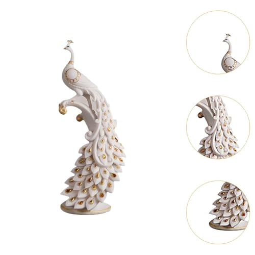 Estatua elegante de pavo real para decoración miniatura 3