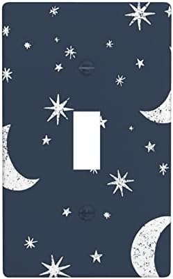Moon and Stars Night Sky Single Toggle Light Switch Plate Cover Wall Plate Covers Funny Decor for Home Kitchen Bedroom