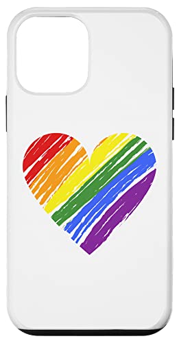 Rainbow Vintage Pride LGBTQ Pride LGBT Heart �X�}�z�P�[�X iPhone 12 mini �p