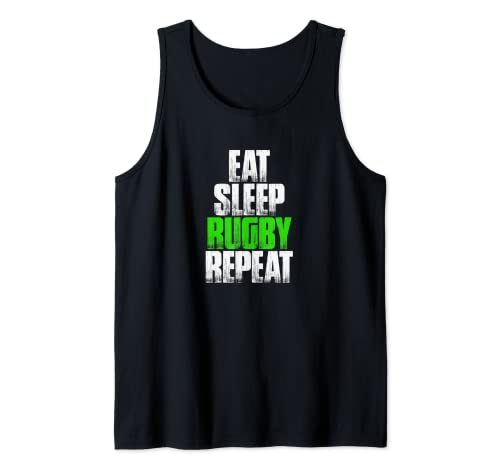 Eat Sleep Rugby Repeat - Divertido regalo de rugby Camiseta sin Mangas