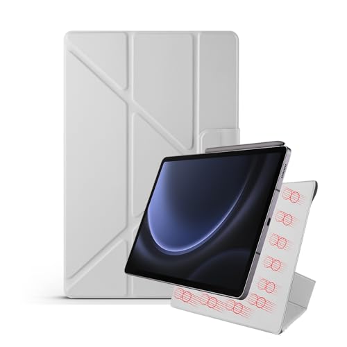 Coque Samsung Galaxy Tab S10 Lite grise inclinable pour travailler en voyage