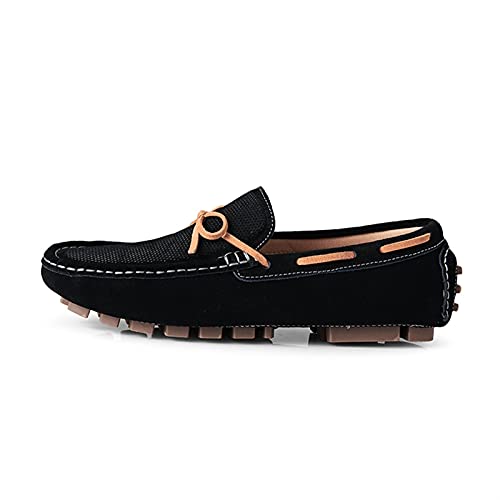 Mens Loafers Genuine Leather Deck Shoes 1-Eye Stitching Details Round Toe Flat Heel Comfortable Lightweight Classic Slip-on2