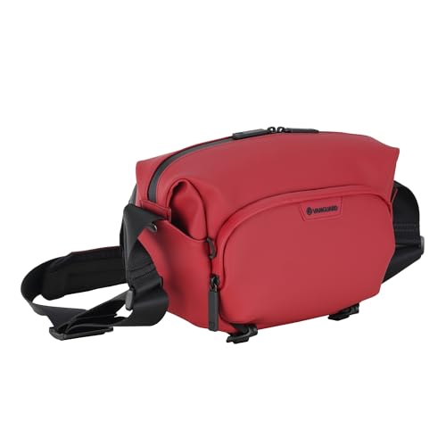 Image of Vanguard VEO Lite S4L Camera & Everyday Shoulder Bag (Red) - Fits Mirrorless Camera + 1-2 Lenses, 8.3 inch Tablet Sleeve, Removable Dividers, Easy-Clean Water-Resistant Design
