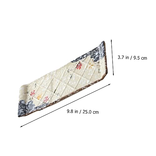 Plato japonés rectangular de cerámica para sushi miniatura 4