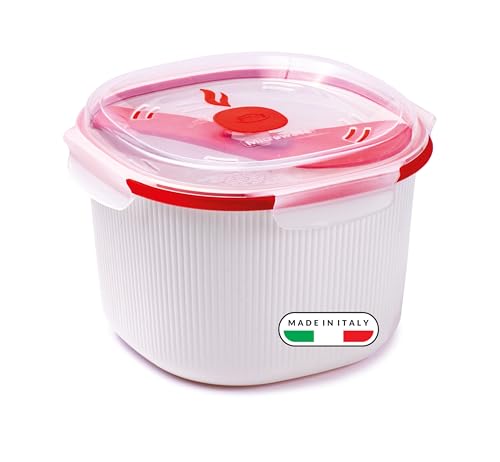 Snips - Microwave Reiskocher und Getreidekocher, Rice Cooker 2,70L mit Spachtel und Schüssel...