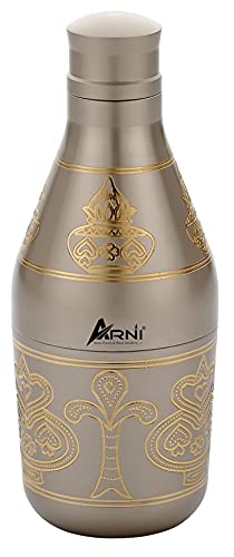 Arni Brass Dry Goods Storage Bottle/Dry Fruit Bottle/Mukhavas Bottle / 250 ml Heavy Brass Bottle Antique Bottle/Decorative Brass Bottle