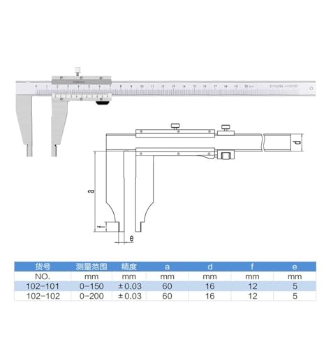 Calibrador Vernier de Acero Inoxidable 0-200mm 60mm miniatura 3