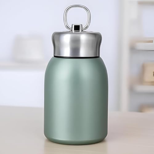 Image of Travel Mini Water Bottle Compact Stainless Steel Portable Leak-Proof Small Bottle for Office, Outdoor & Everyday Carry 300 ML, Green