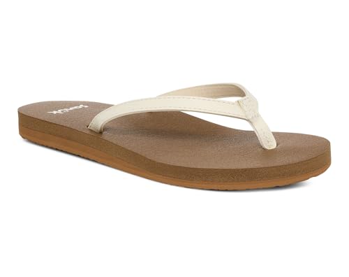 Image of Sanuk Yoga Joy Womens Flip Flops | Yoga Mat Footbed | Sandals for Women | Womens Yoga Sandals | Women's Beach Sandals