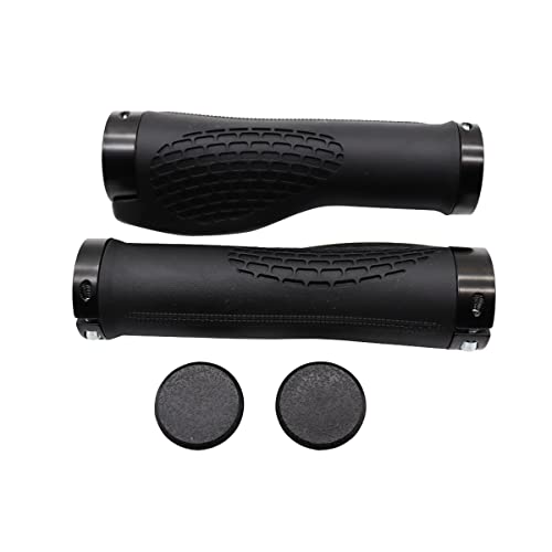 Shengmilo Mountainbike-Lenkergriffe, rutschfeste Gummigriffe für Fahrradlenker, Doppelverschlussring aus Aluminiumlegierung, Anti-Dropout-Fahrradgriffe Cover