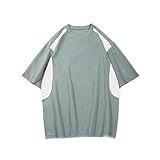Herren T-Shirt Sommer Atmungsaktiv Rundhals Fitness Locker Oberteil-Green01-M