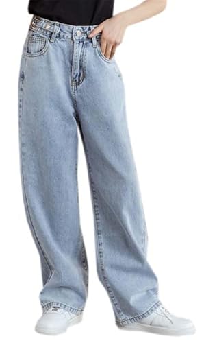 Joe Wenko Girls Jeans Elastic Wasit Wide Leg Pants Kids Jeans