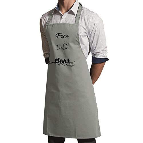 Tablier cuisine gris oiseaux branche protection vêtement cuisson - 3