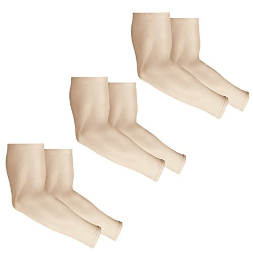 Image of INNERSTYLE Cotton UV Protection Arm Sleeves /Hand Socks - Fingerless, Sun Protection Gloves for Men and Women (Skin) Pack of 3