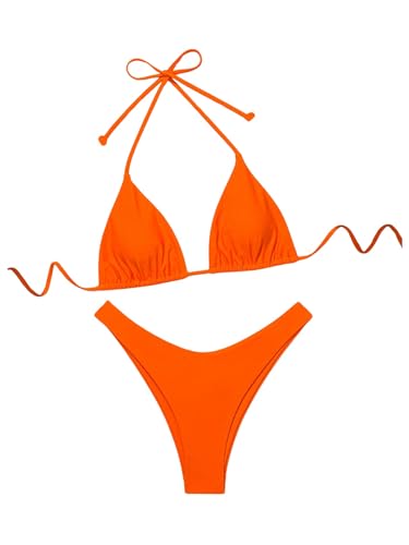 GORGLITTER Bikini taille haute femme orange XL