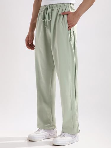 Image of Nobero Zenline Joggers for Men | Track Pants for Men | Straight Fit Joggers | Elasticated Waist with Drawcord | Soft & Breathable Fabric | Casual Everyday Wear