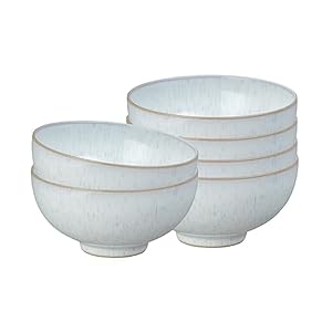 Denby White Speckle Set of 6 Rice Bowls (White)