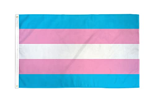 AZ FLAG - Flagge Regenbogen Transgender - 90x60 cm - Intersexuelle Fahne 100% Polyester mit Messing-Ösen - 50g