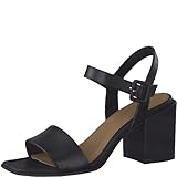Style : sangle de cheville MARCO TOZZI Femme 2-28328-28 Sandale à Talon, Noir Antique, 39 EU