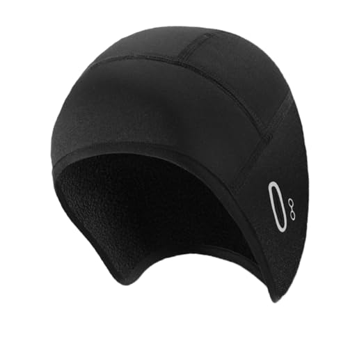 Kids Winter Skull Cap Helmet Liner Beanie – Thermal Cycling Cap, Warm Hat for Cold Weather, Perfect for Bike, Ski, and Snowboard Helmets Black