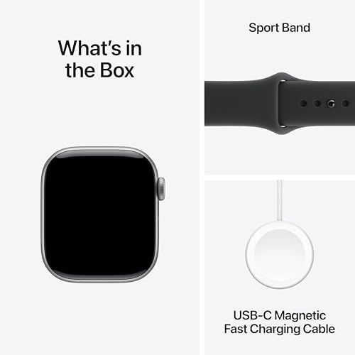 Image of Apple Watch Series 11 [GPS 42mm] Smartwatch with Space Grey Aluminium Case with Black Sport Band - S /M. Sleep Score, Fitness Tracker, Health Monitoring with AppleCare+ (2 Years)