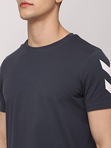 Image of hummel Legacy Round Neck Cotton Rich Half Sleeve Solid Regular fit Cottonpoly T-Shirt for Men Comfortable Soft Breathable Fabric Stretchable for Everyday Use Ideal for Casualwear