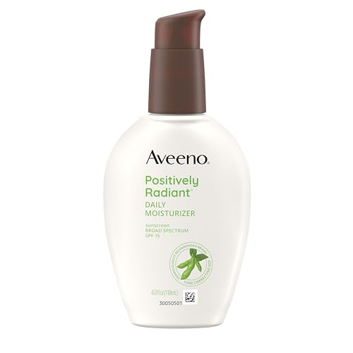 Aveeno Positively Radiant Daily Face Moisturizer with SPF 15 Sunscreen, Hydrating Facial Moisturizer...