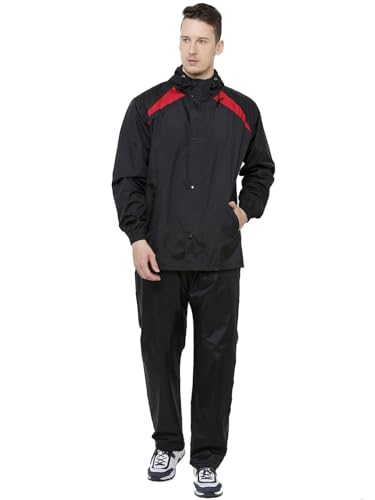 Image of Rain Coat for Men,Waterproof Raincoat with Polyester Jacket & Pants