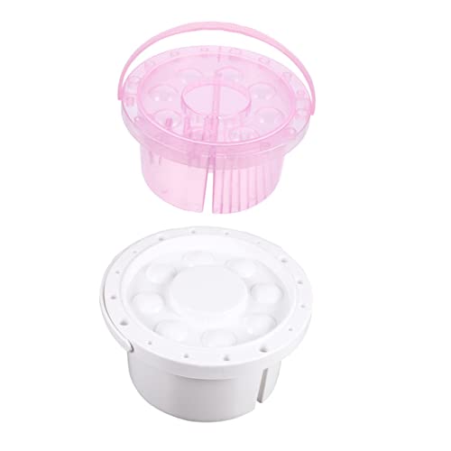 ARTIBETTER 1set Paint Brush Wash Barrel Paint Brush Basin with Holder and Color Trays for Watercolor Oil Painting Lightweight and Easy to Carry 2pcs