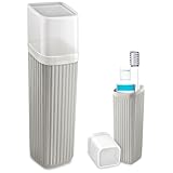 ESTOJO DENTAL PEQUENO CINZA CLARO HIGIENE PESSOAL