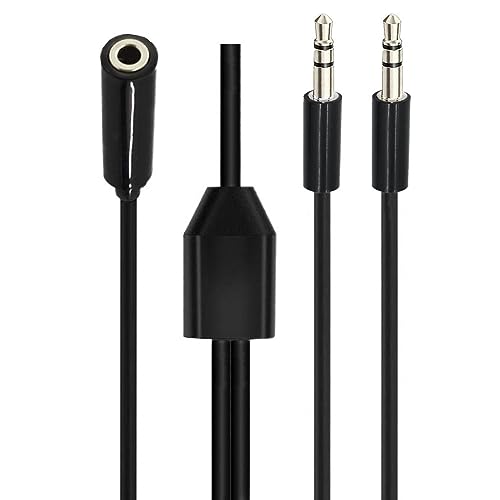 Cable extensor 3.5mm macho a hembra con splitter 2 salidas miniatura 3