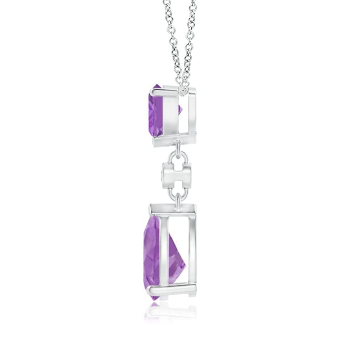 Angara Natural Amethyst Pendant for Women | Trillion and Pear Amethyst Drop Pendant with Diamond in 14K Solid Gold/Platinum | February Birthday, Anniversary, Gemstone Jewellery Gift2