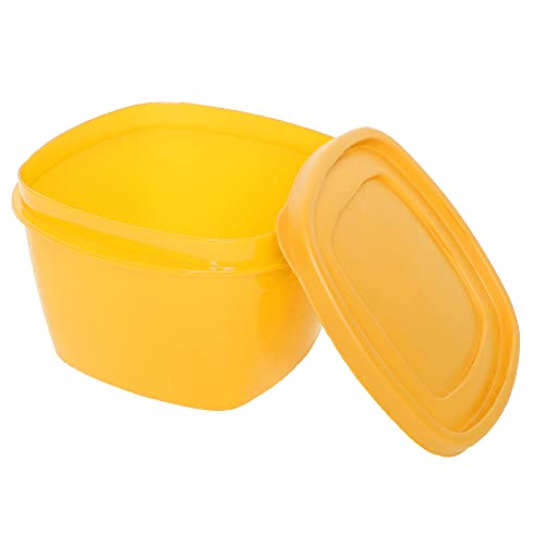 Image of Cutting EDGE Snap Tight Eco Plastic Container Set for Pickle, Sauces, Spices, Dry Fruits, Travelling, 12-Pieces (2 L, Yellow)