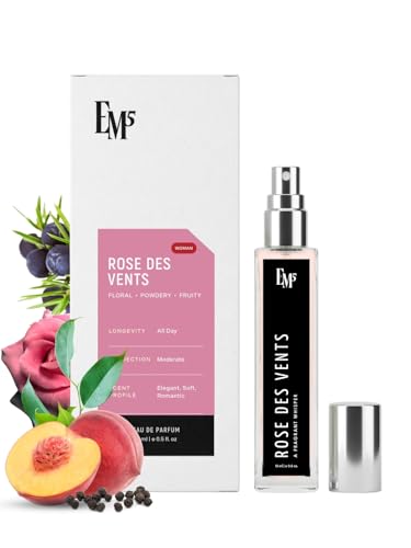 Image of EM5 Rose Des Vents Perfume for Women | Rose Fruity Fresh Spicy | Eau De Parfum Spray | Luxury Gift for Her | 15 ml