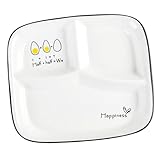 ABOOFAN Essteller aus Keramik Teller zur Ernährungsplanung China Teiler Kontrollplatte für gesunde Portionen Diätteller Snackteller aus Keramik geteilter Speiseteller Küchenteller