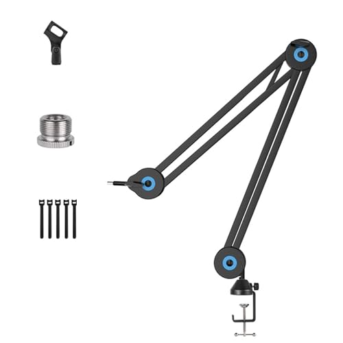 Support de microphone à vis 1/4" articulé avec base rotative 360°