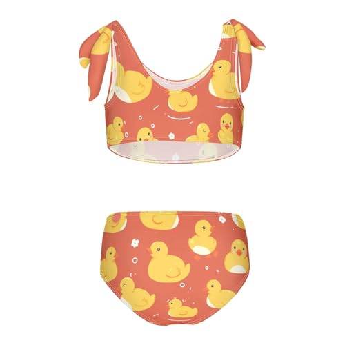 KLL Children Cute Yellow Rubber Ducks Girls' 2 Piece Bikini Sets Scoop Neck Swimming Swimwear Swimwear2